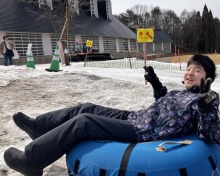 3/22(日)牧歌の里の天気《曇り》雪遊びデビューはまだ間に合います♪